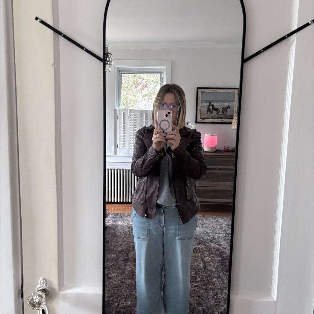 Free People Deep Burgundy Leather Jacket - Picture 7 of 9